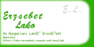 erzsebet lako business card